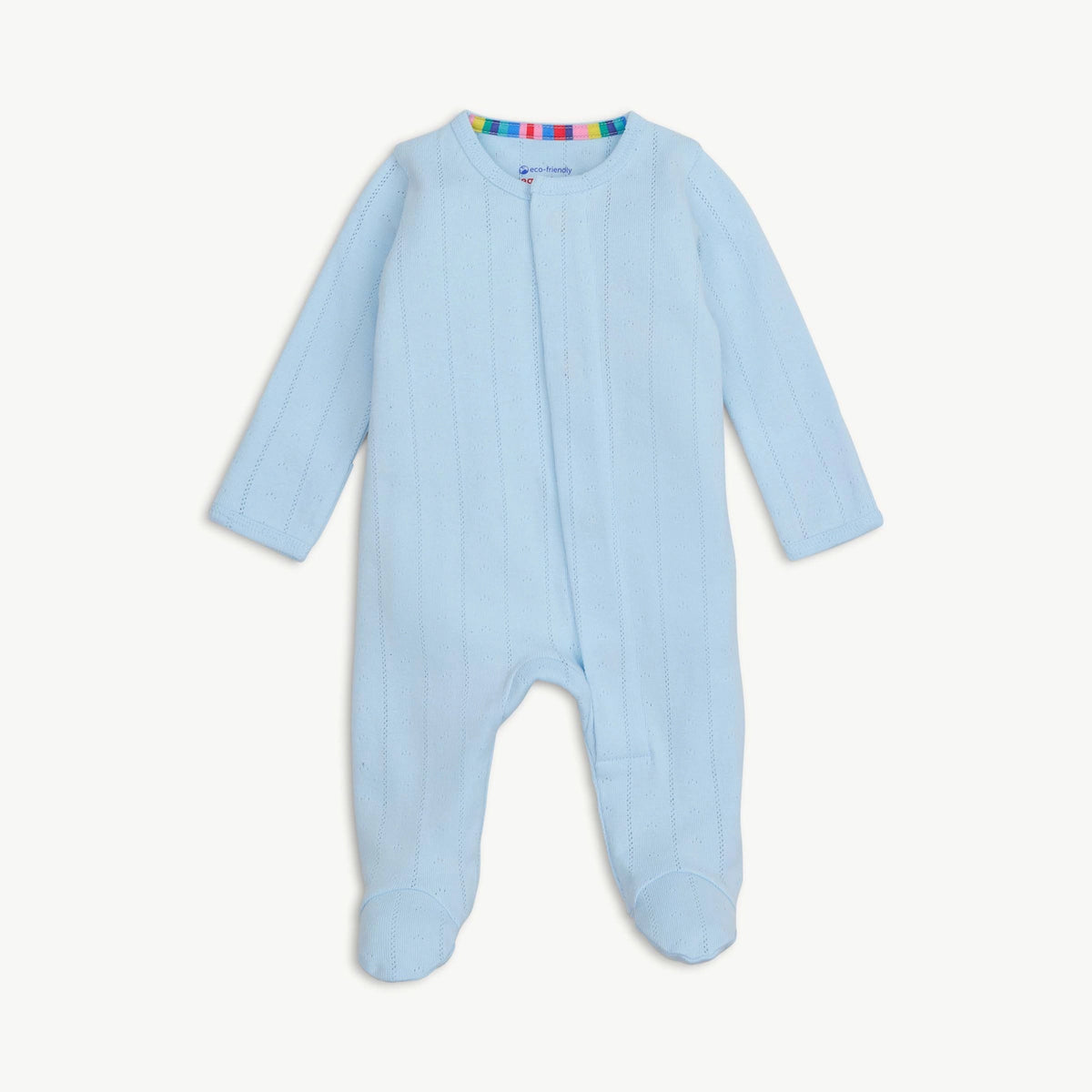 Love Lines Blue Pointelle Footie