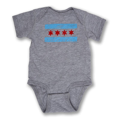 Chicago Doodle Flag Onesie
