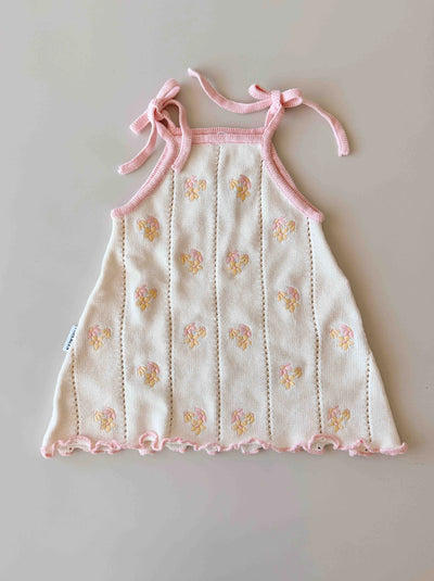 Bloom Pointelle Tie Dress - Cosmos