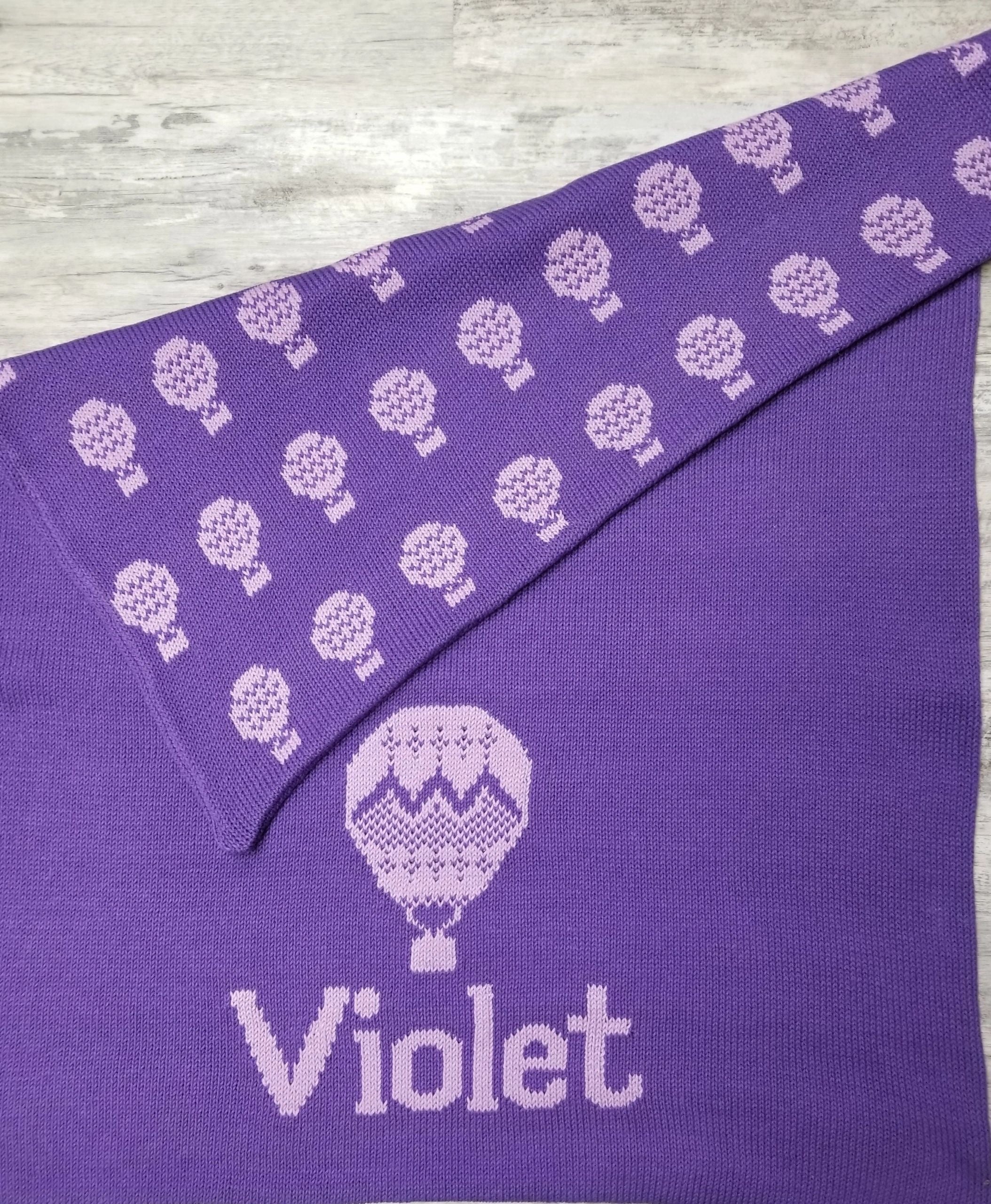 Hot Air Balloon Double Cotton Knit Blanket