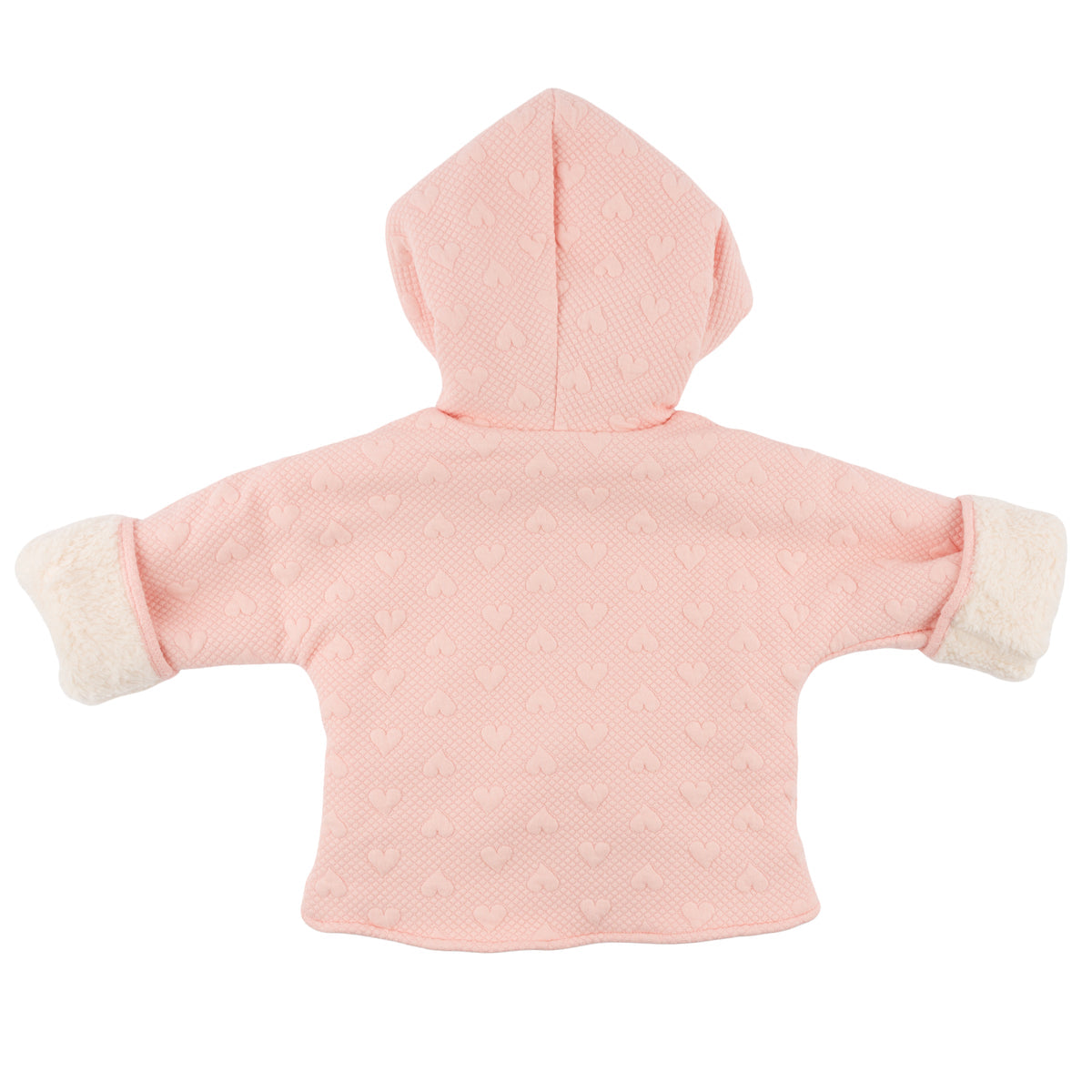 Pucker Heart Winter Snowdrift Hoodie Jacket with Cream Lining - Pale Pink