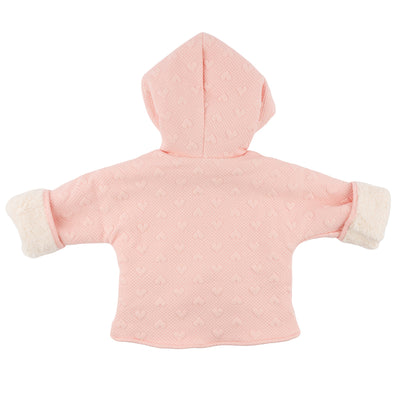 Pucker Heart Winter Snowdrift Hoodie Jacket with Cream Lining - Pale Pink - Twinkle Twinkle Little One