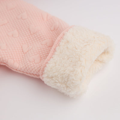 Pucker Heart Winter Snowdrift Hoodie Jacket with Cream Lining - Pale Pink - Twinkle Twinkle Little One