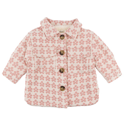 Mod Flowers Shacket Double Knit with Cream Snowdrift - Blush - Twinkle Twinkle Little One