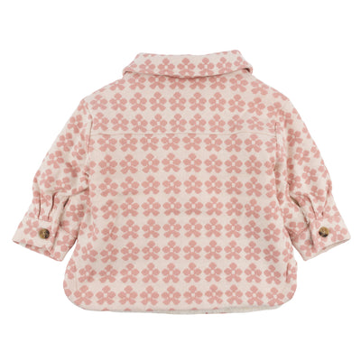 Mod Flowers Shacket Double Knit with Cream Snowdrift - Blush - Twinkle Twinkle Little One