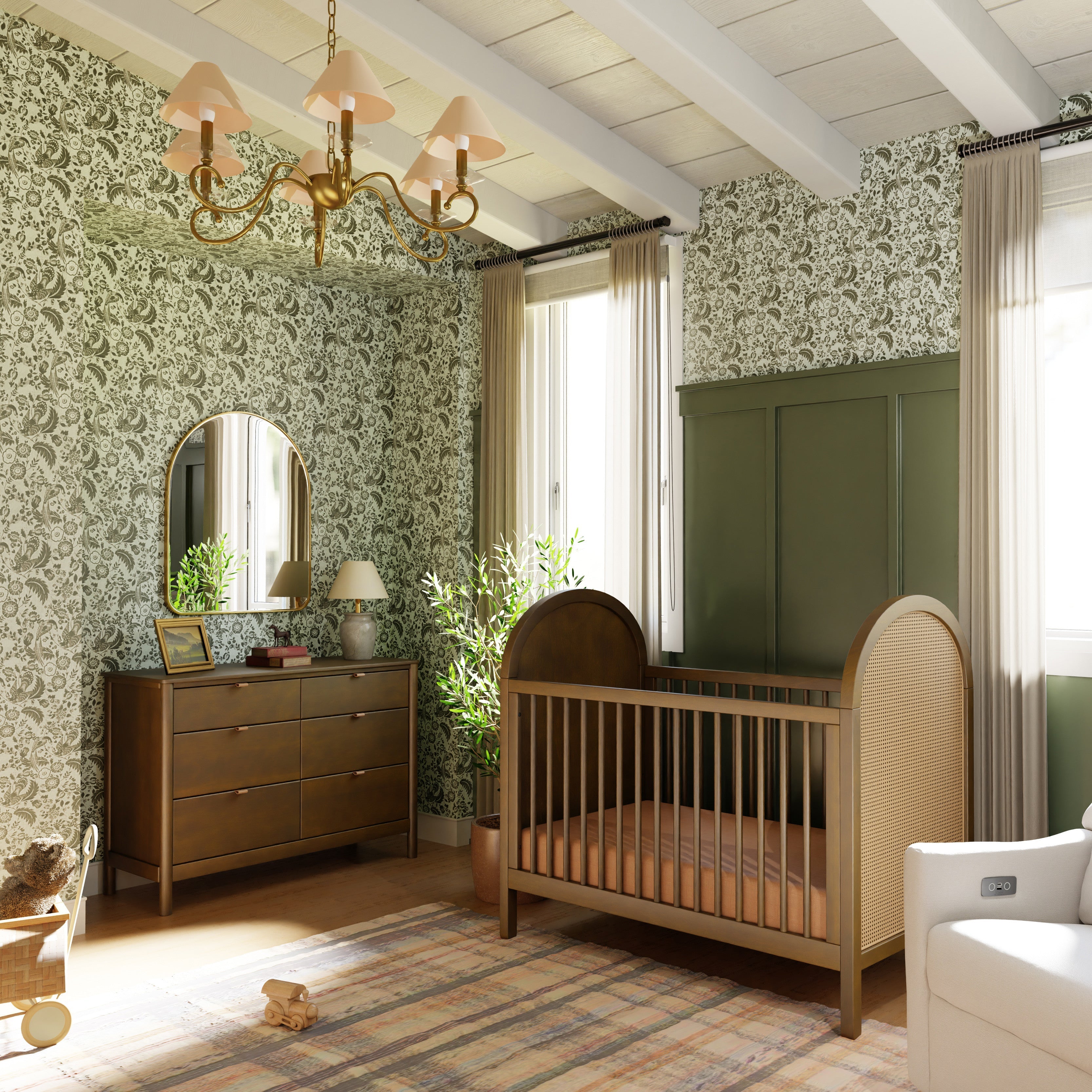 Babyletto Bondi Cane 3-in-1 Convertible Crib with Toddler Bed Conversion Kit - Twinkle Twinkle Little One