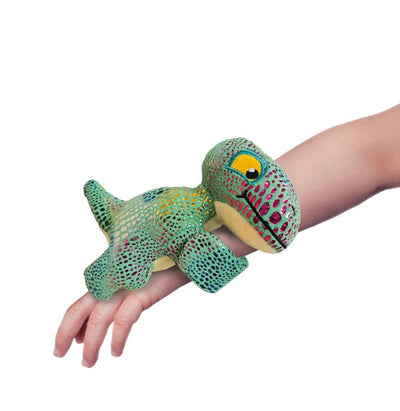 Snap & Snuggle: How to Catch a Dinosaur: Plush Silicone Slap Bracelet and Funny Adventure Book for Kids - Twinkle Twinkle Little One