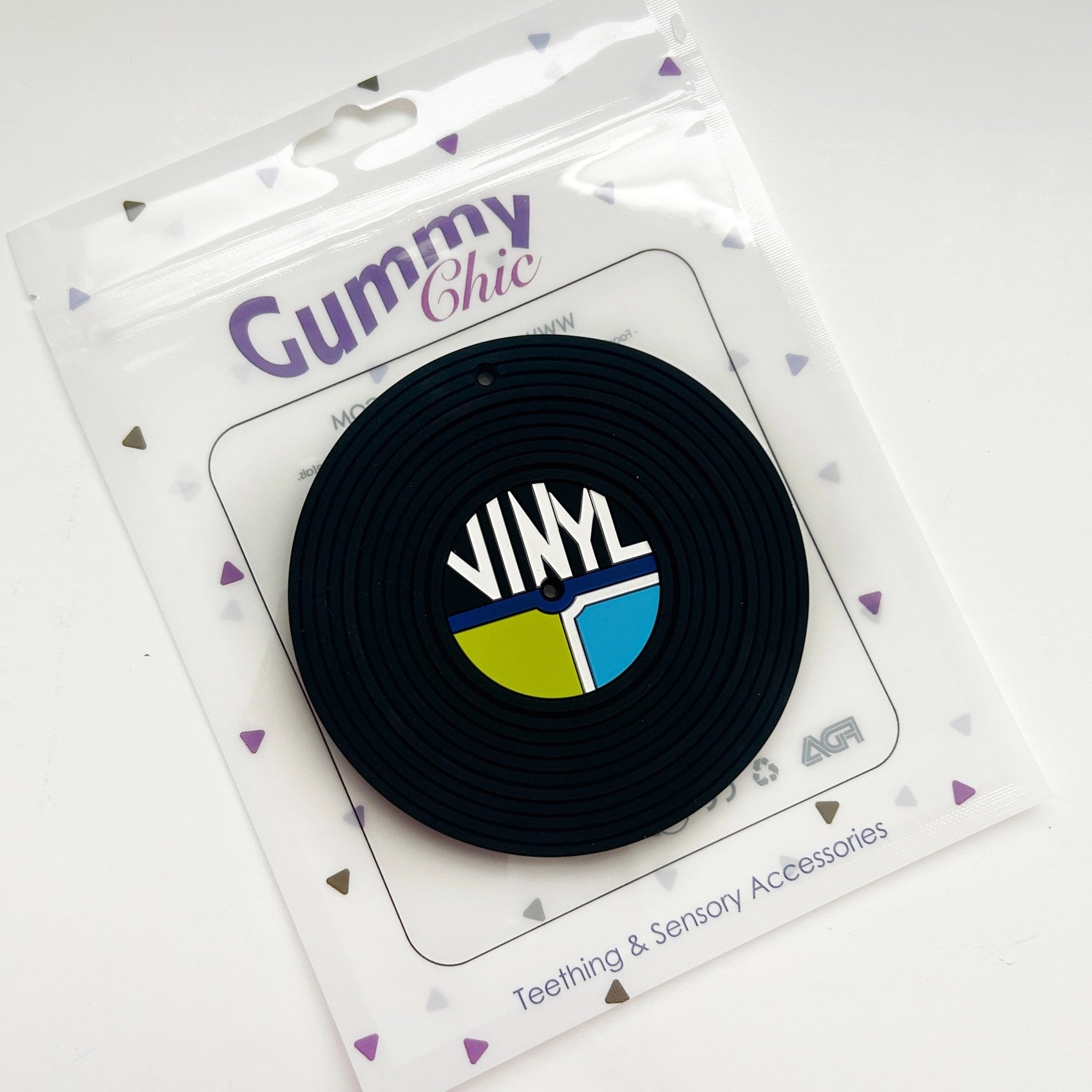 Vinyl Record Silicone Baby Teether Toy - Black