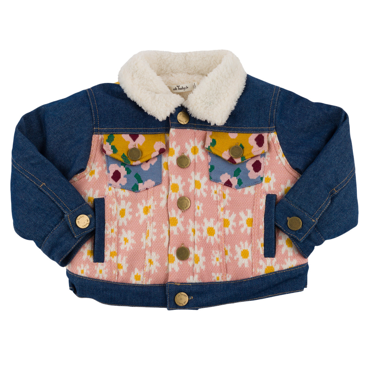 Quilted Heart Denim Jacket with Cream Snowdrift Lining - 0