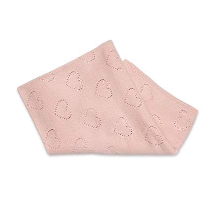 Love Hearts - Organic Cotton Pointelle Knit Baby Blanket - Twinkle Twinkle Little One