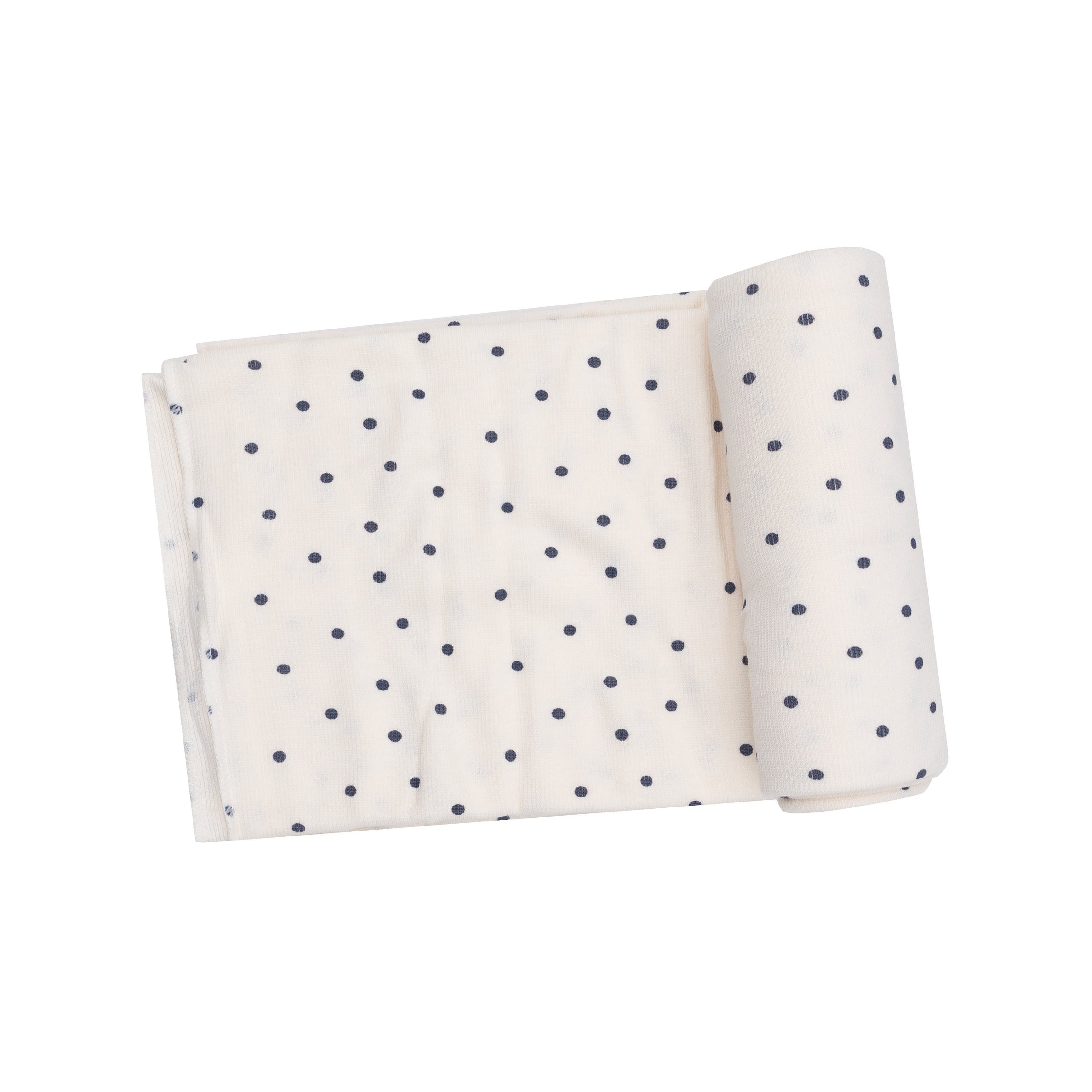 Ribbed Navy Mini Dot Swaddle Blanket