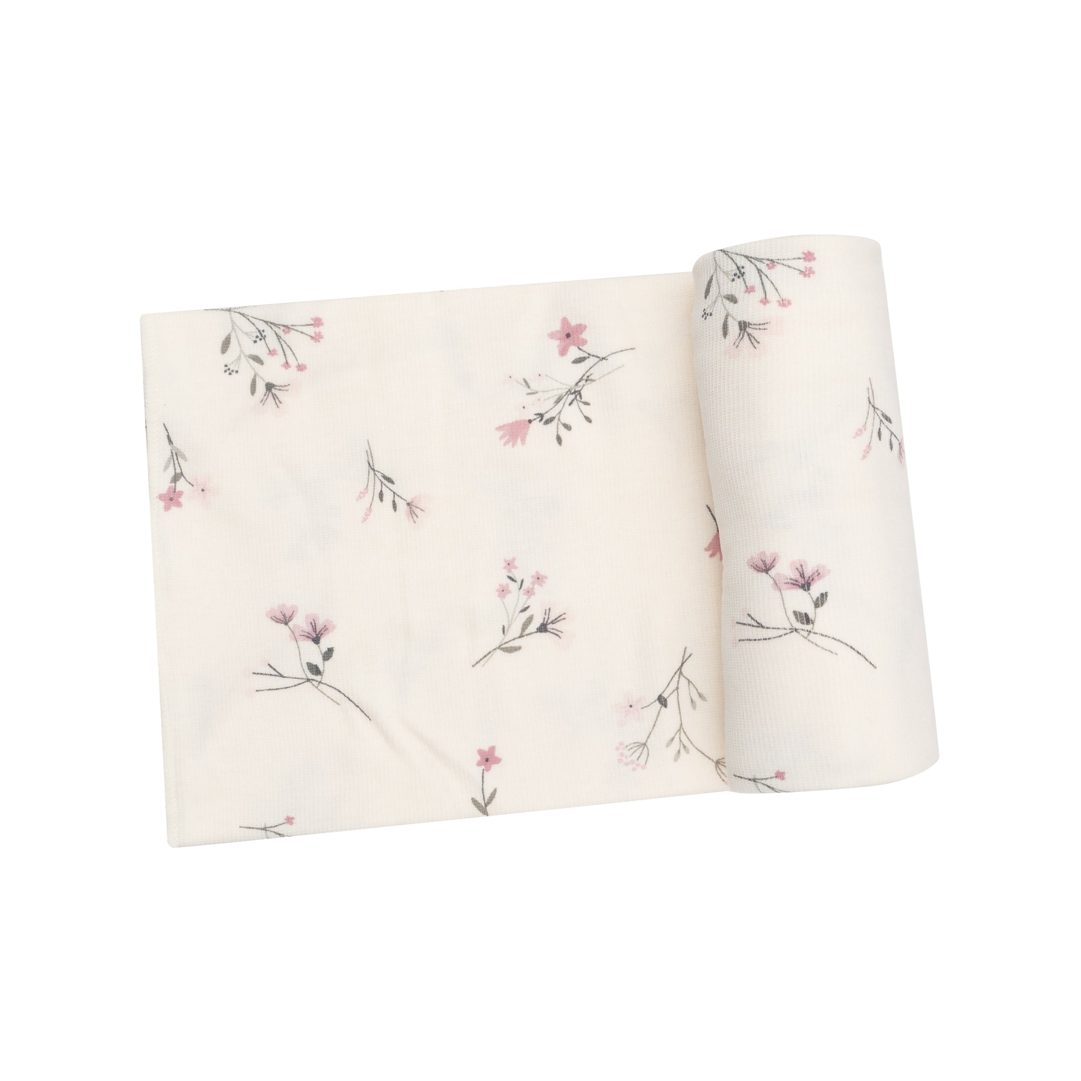 Ribbed Wispy Floral Swaddle Blanket