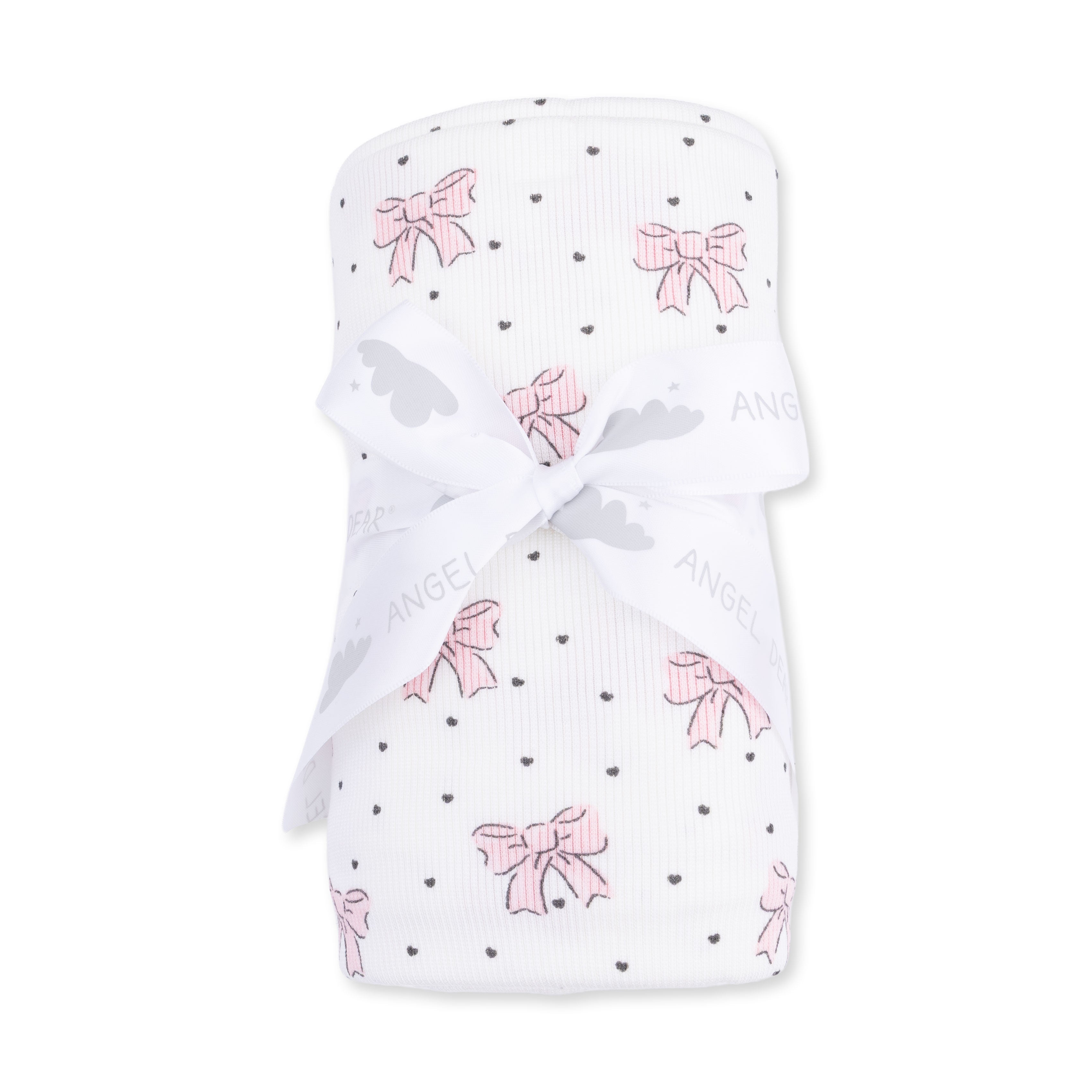 Angel Dear Bows and Hearts Swaddle Blanket
