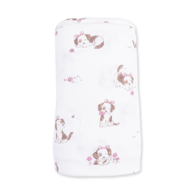 Angel Dear Explorer Puppy Pink Swaddle Blanket