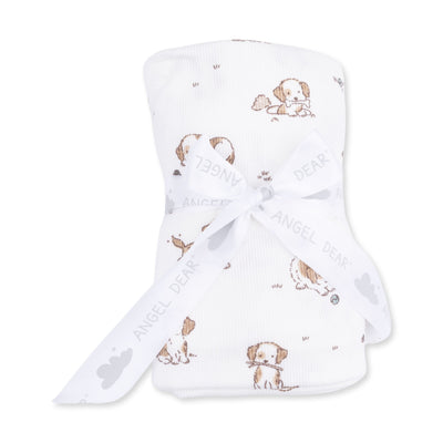 Angel Dear Explorer Puppy Blue Swaddle Blanket