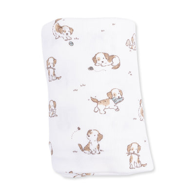 Angel Dear Explorer Puppy Blue Swaddle Blanket