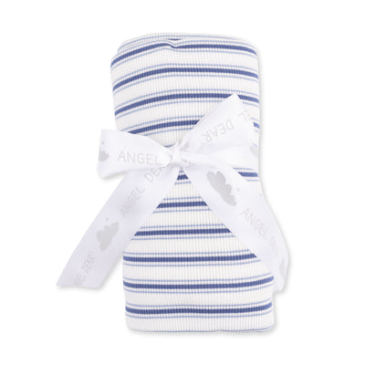 Angel Dear Vintage Stripe Blue Swaddle Blanket