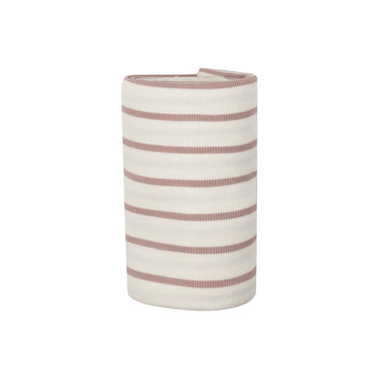 Model Rib French Stripe Misty Rose Swaddle Blanket - Twinkle Twinkle Little One