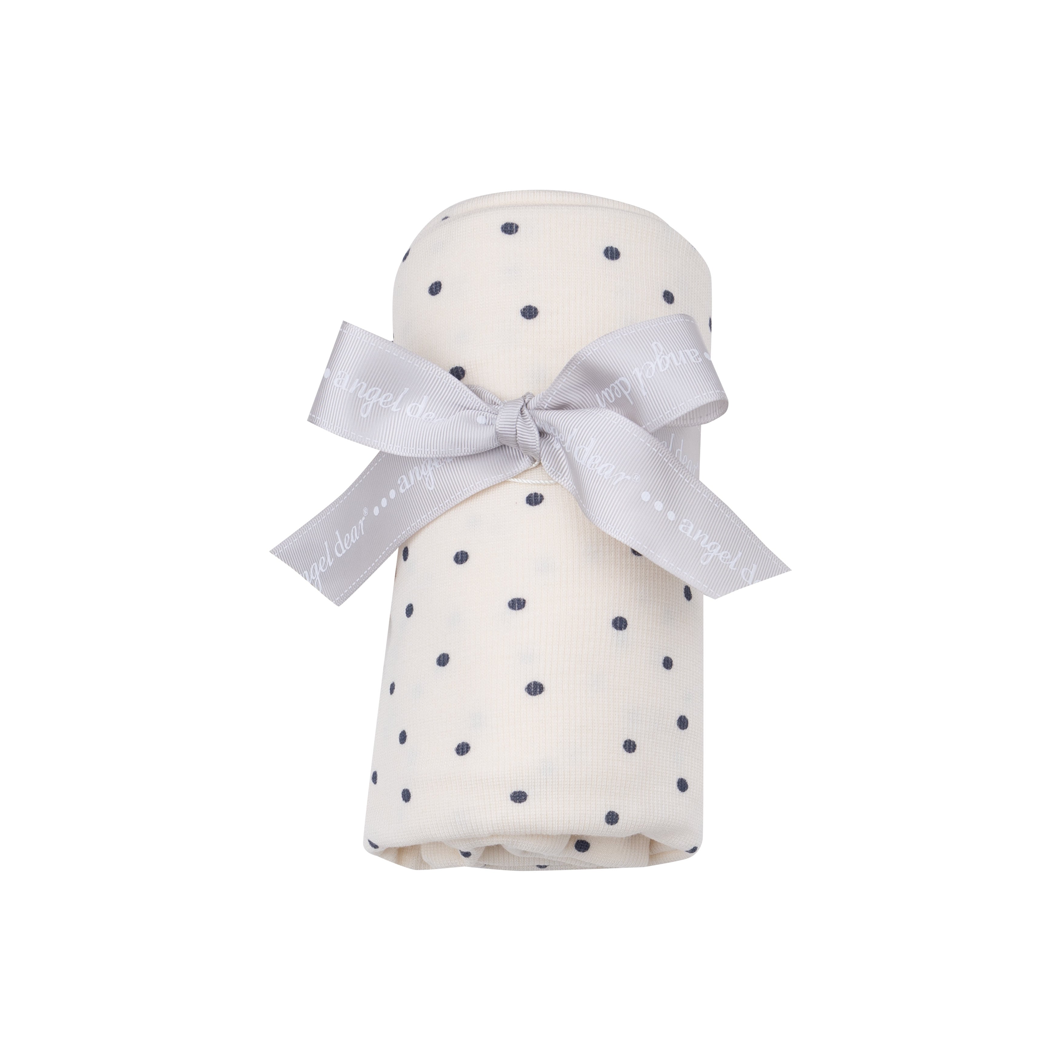 Ribbed Navy Mini Dot Swaddle Blanket - 0