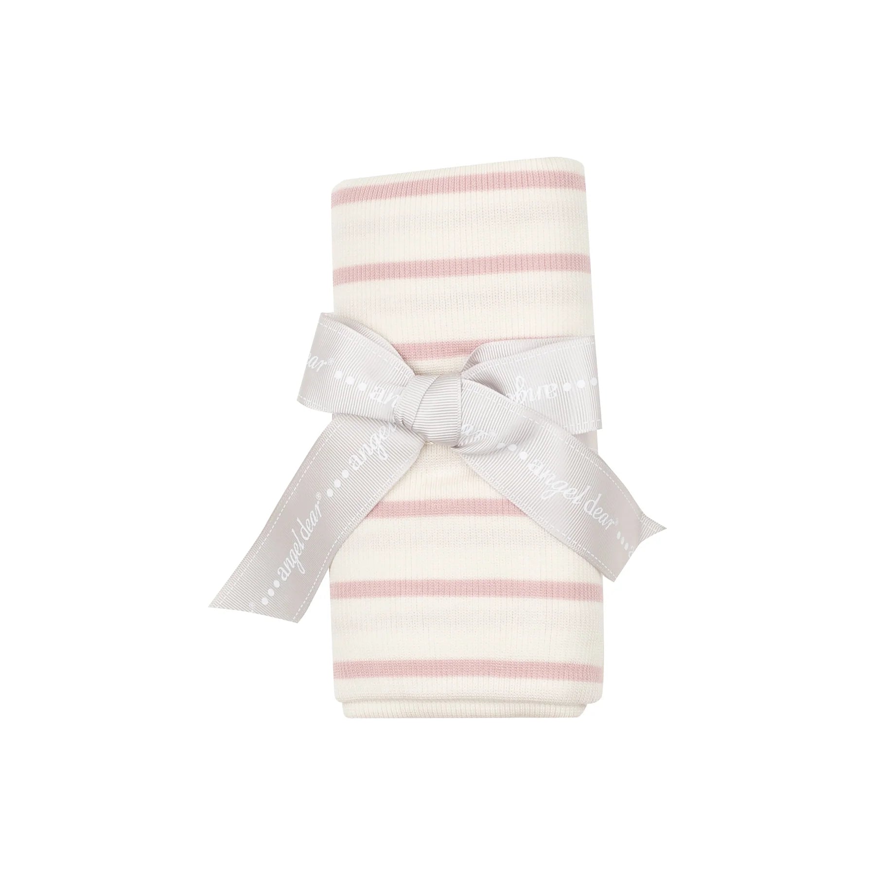 Silver Pink + Sugar Swizzle Ribbed Swaddle Blanket - Twinkle Twinkle Little One
