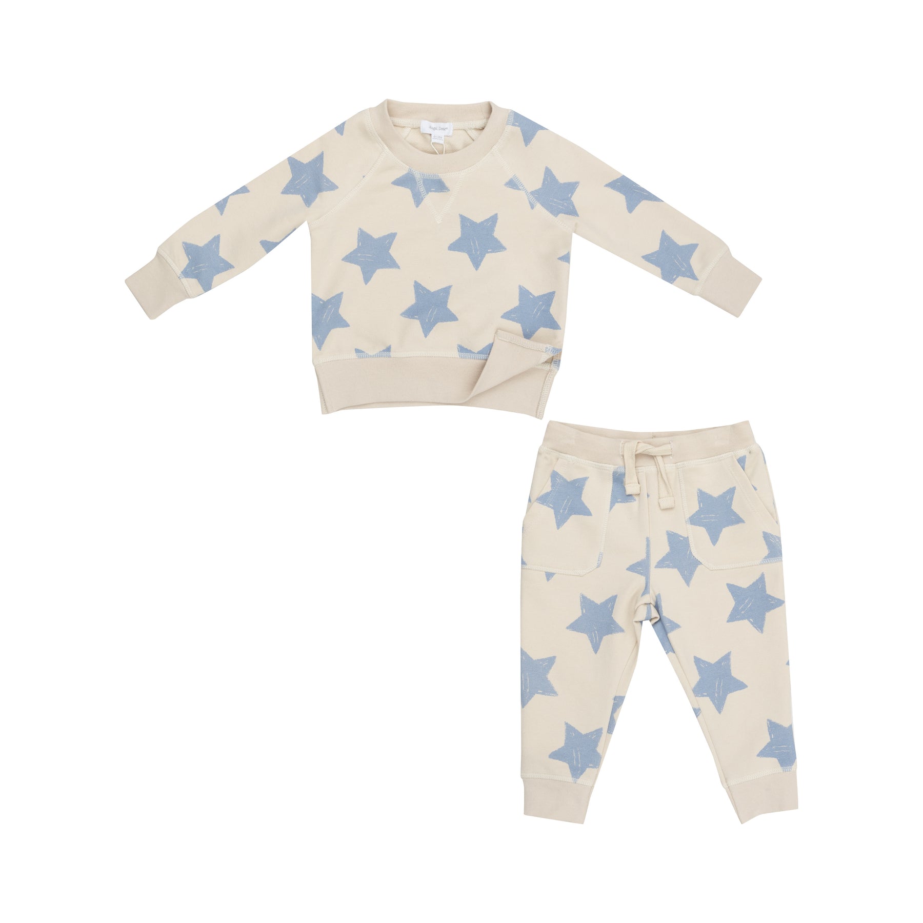 Sketchy Stars Blue French Terry Raglan & Jogger Set