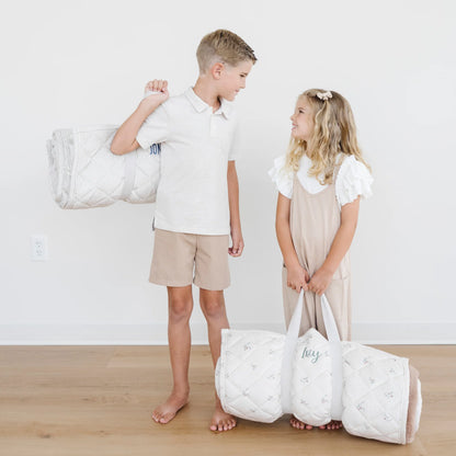 Minky/Faux Fur Nap Mat - Twinkle Twinkle Little One