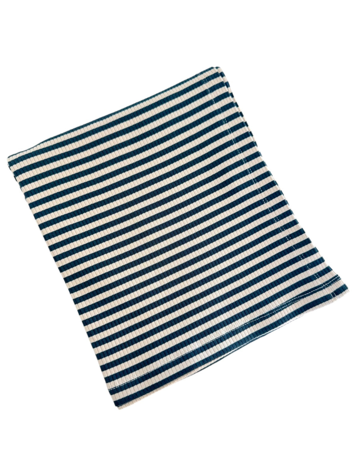Steel Blue Stripe - Organic Ribbed Swaddle Blanket - Twinkle Twinkle Little One