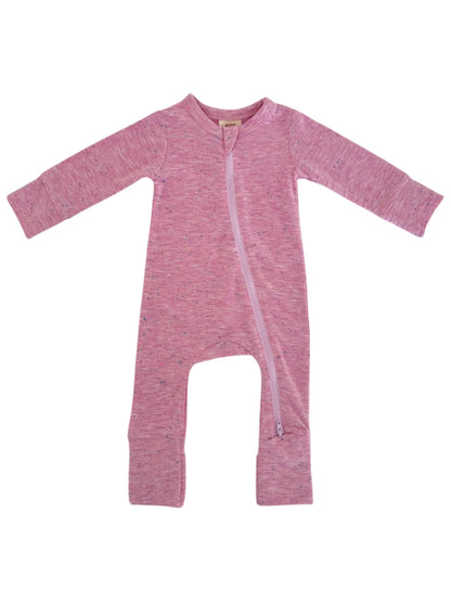 Pink Speckle 2-Way Zip Romper - Twinkle Twinkle Little One