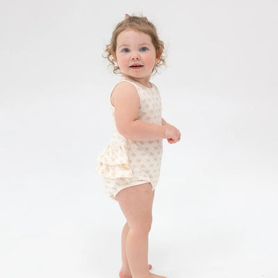 Vintage Mini Bows Ruffle Tank Bubble - Twinkle Twinkle Little One