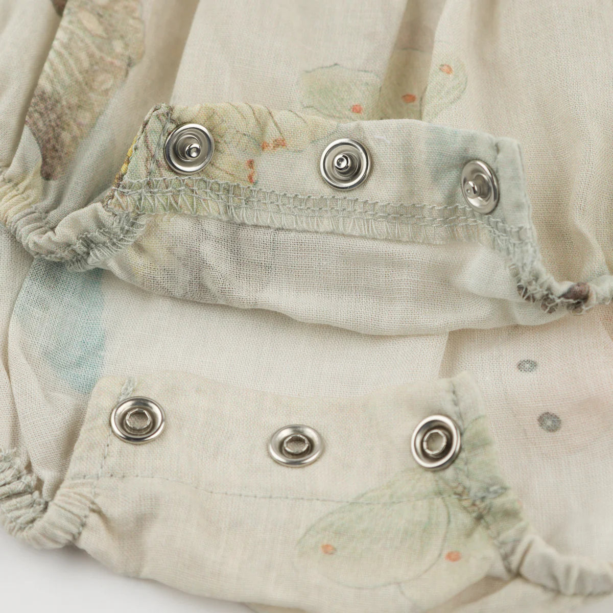 Natural Harriet Ruffle Cinched Romper - Butterfly Garden