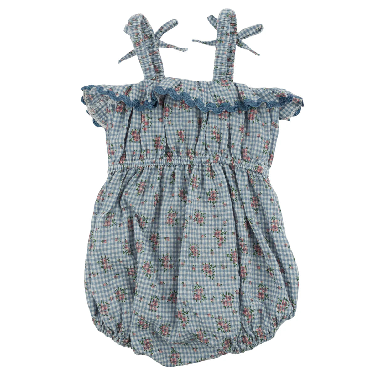 Denim Harriet Romper - Dahlia Floral Print