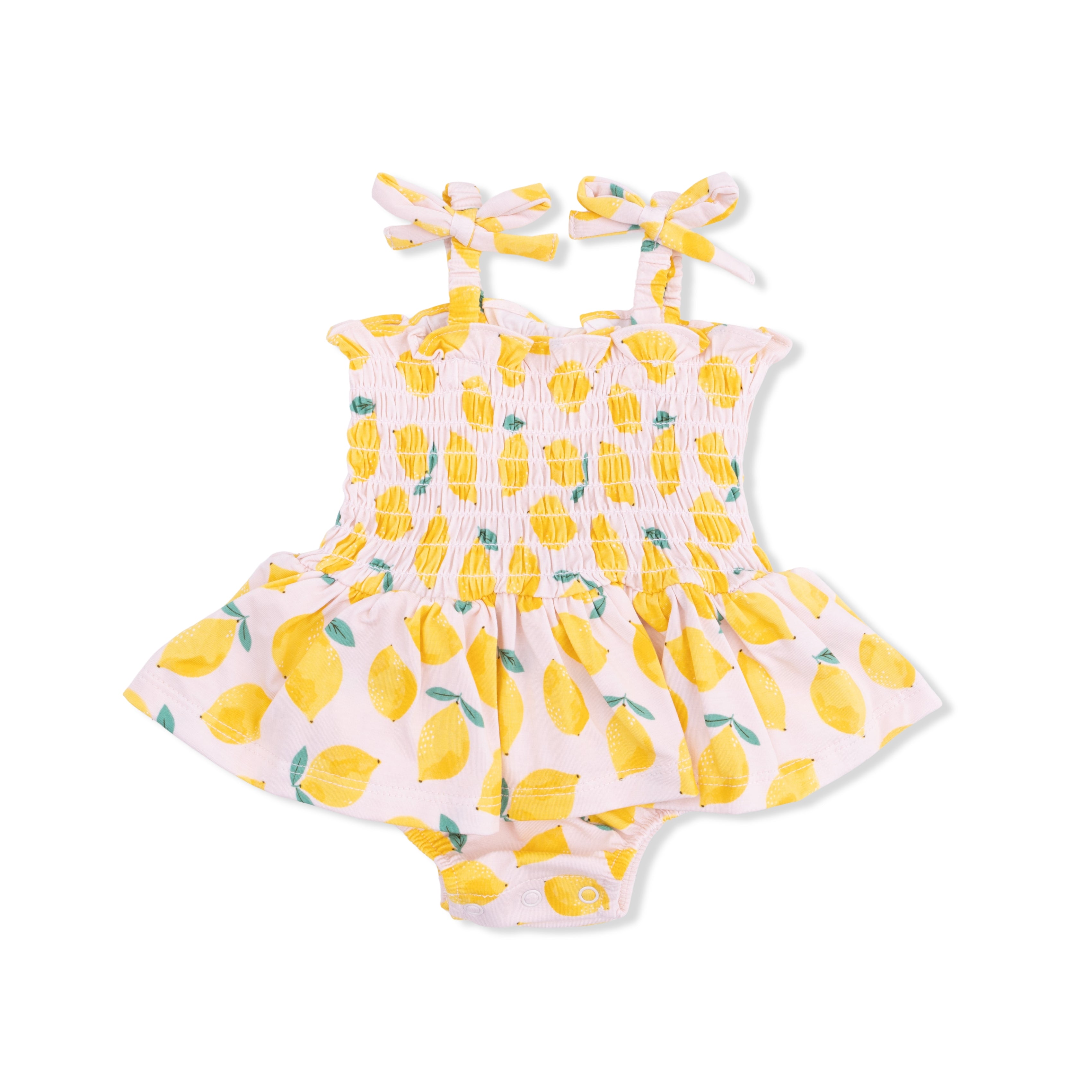 Sunny Lemons Smocked Bubble with Skirt