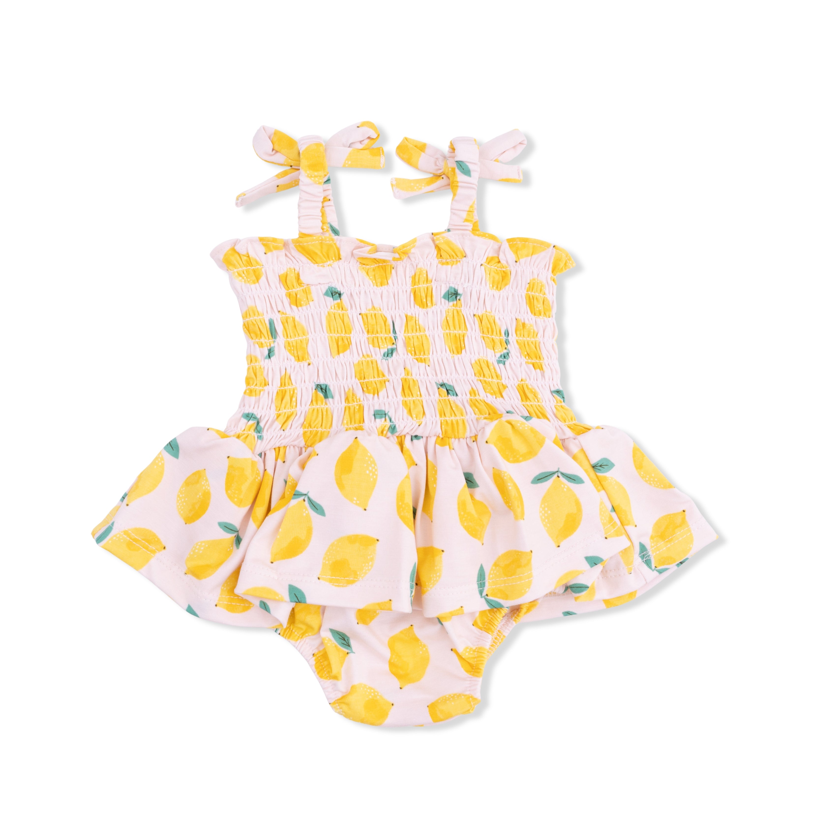Sunny Lemons Smocked Bubble with Skirt