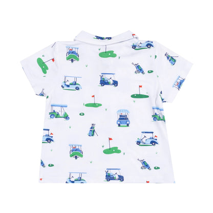 Vintage Golf Carts Blue Polo Shirt & Short Set - Twinkle Twinkle Little One