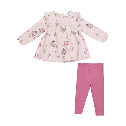 French Terry Woodsorrel Ruffle Top Tunic & Rib Legging Set - Twinkle Twinkle Little One