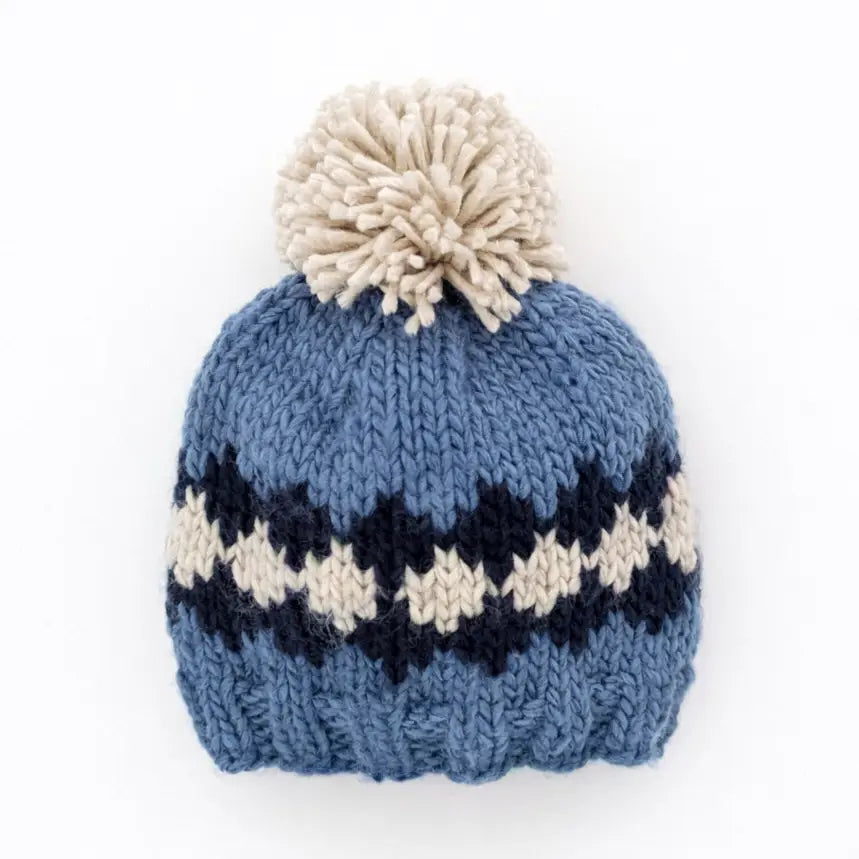 Geo Slate Blue Beanie Hat