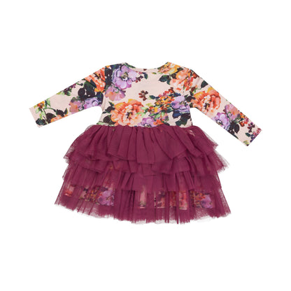 Autumn Rose Long Sleeve Layered Tulle Dress - Twinkle Twinkle Little One