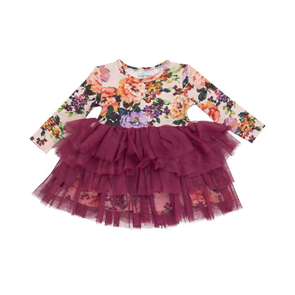 Autumn Rose Long Sleeve Layered Tulle Dress - Twinkle Twinkle Little One