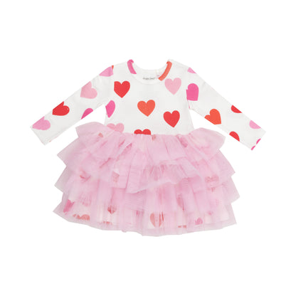Big Hearts Long Sleee Layered Tulle Dress - Twinkle Twinkle Little One