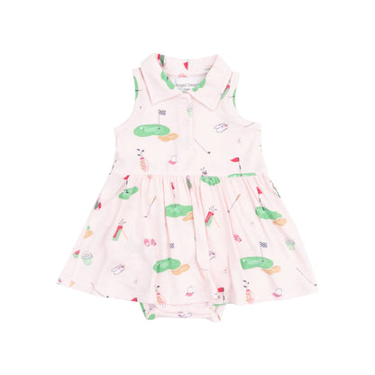 Golf Things Pink Polo Collar Bodysuit Dress - Twinkle Twinkle Little One