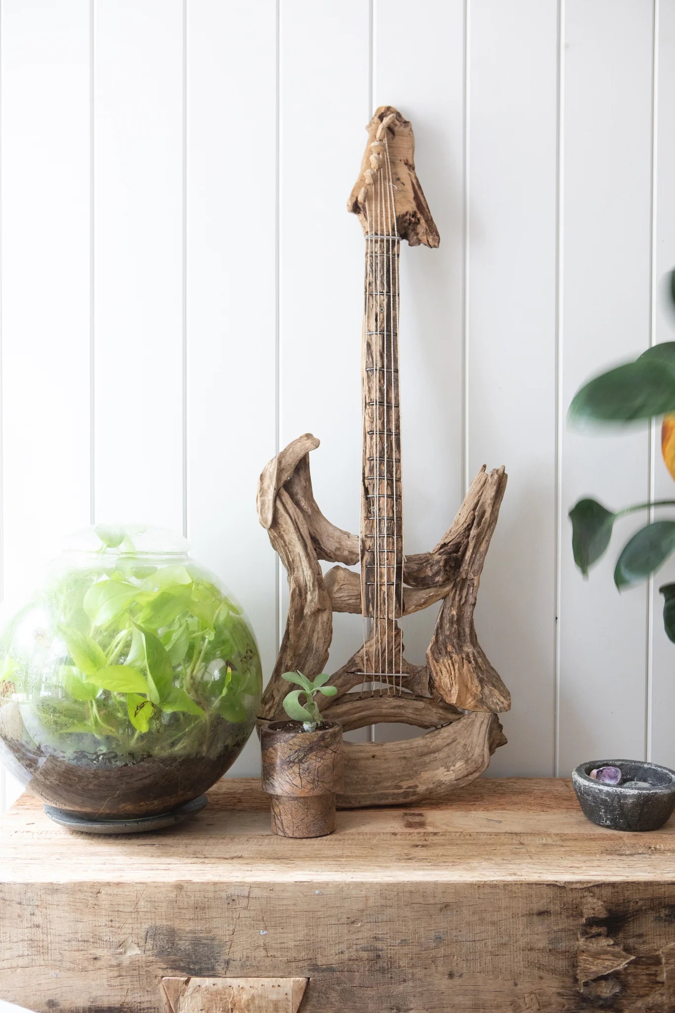 Driftwood Guitar with Strings - Twinkle Twinkle Little One