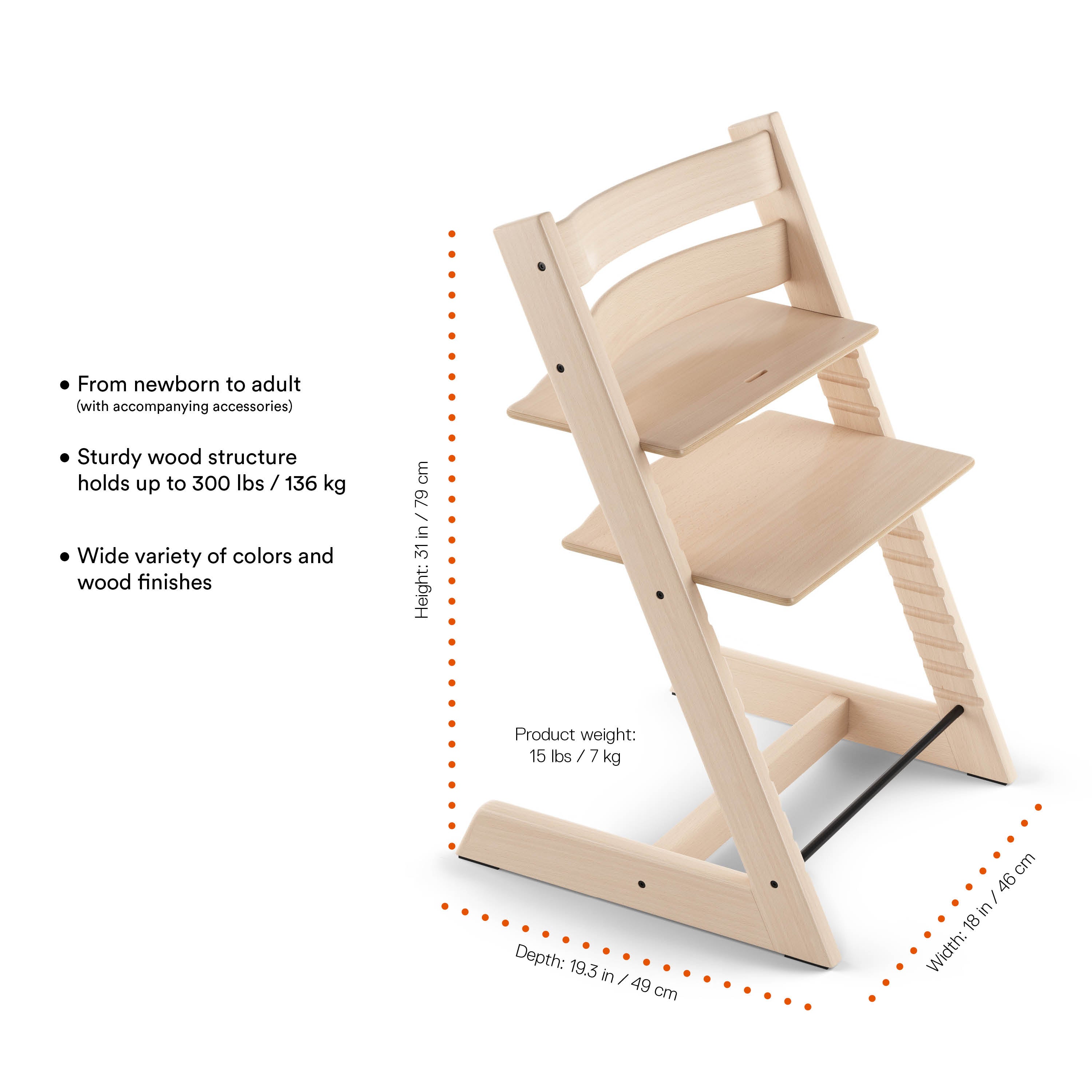 Stokke Tripp Trapp High Chair² Oak with Cushion and Stokke Tray - 0