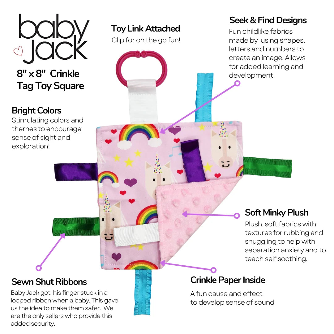 Unicorn and Rainbows Crinkle Sensory Toy