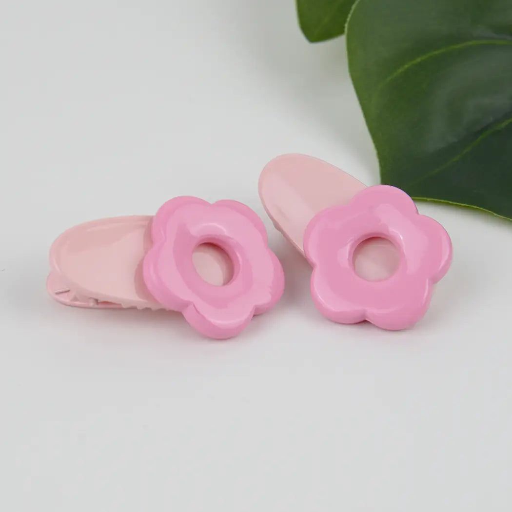 2 Piece Macaron Acrylic Hair Clip-Flower