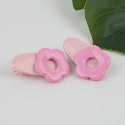 2 Piece Macaron Acrylic Hair Clip-Flower