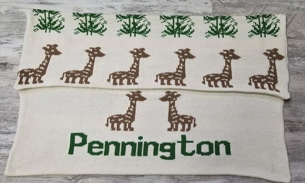 Giraffe Double Cotton Knit Blanket