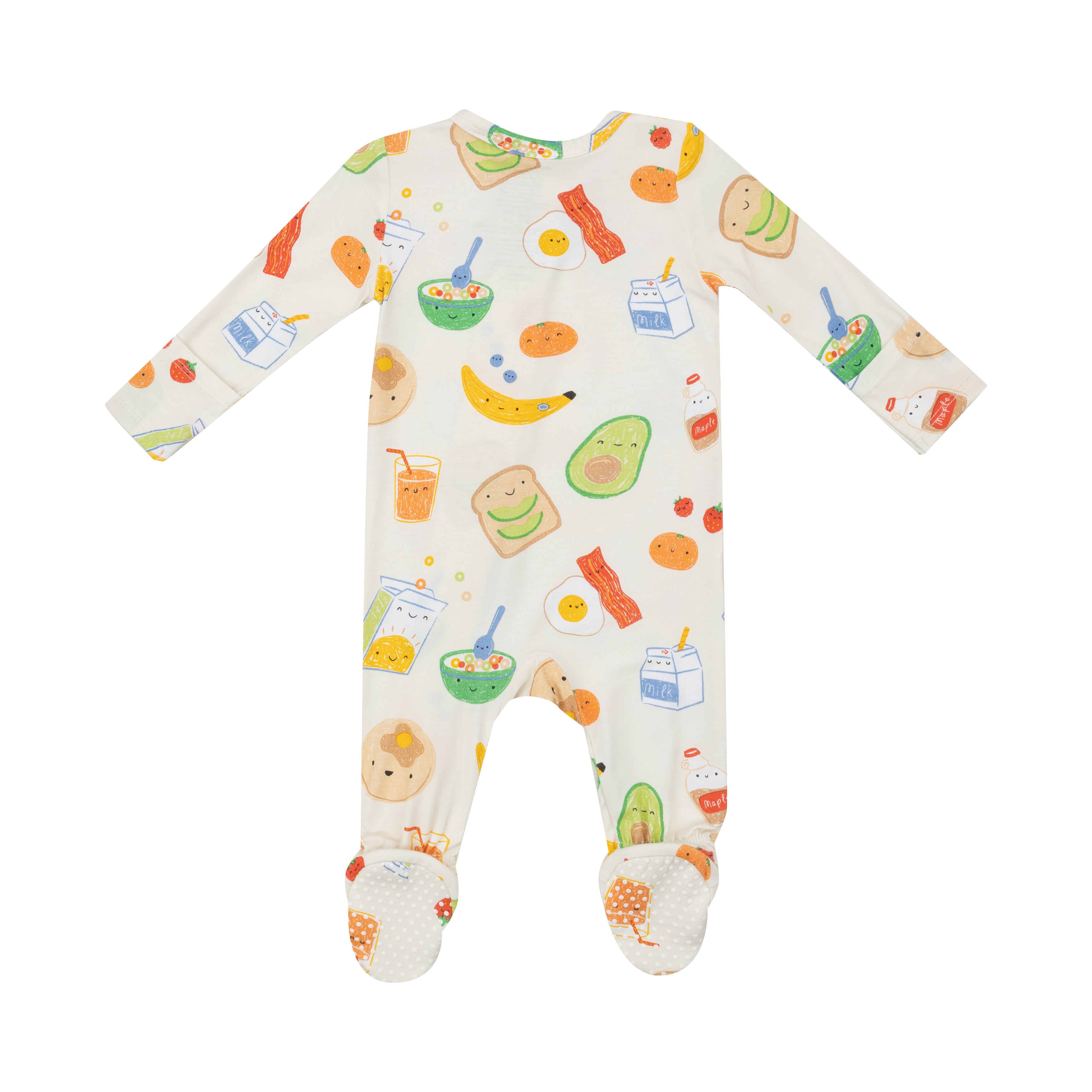 Breakfast Time Bamboo 2 Way Zipper Footie - 0