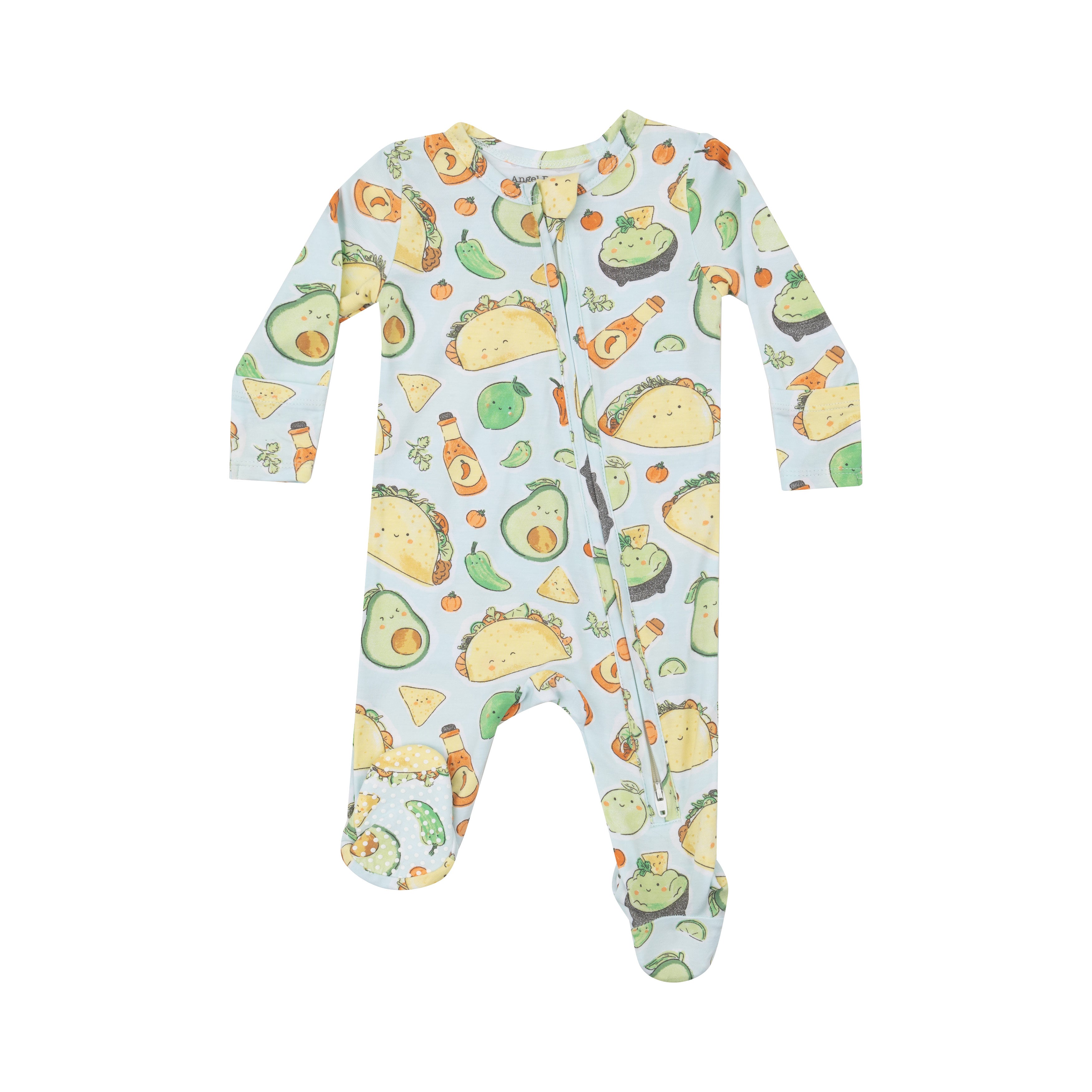 Happy Tacos Bamboo 2 Way Zipper Footie