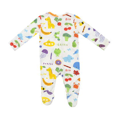 Learning Colors Bamboo 2 Way Zipper Footie - Twinkle Twinkle Little One