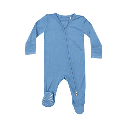 Lichen Blue 2-Way Zipper Footie - Twinkle Twinkle Little One